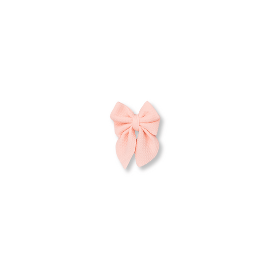 Sailor Bow | Clip in Hairbow | Handmade Bullet Bow | Small Bow | Peach | FINAL SALE