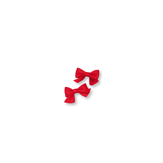 Baby & Toddler Piggy Bows | Set of 2 | Clip in Hairbow | Mini Bow | Red | ssclip