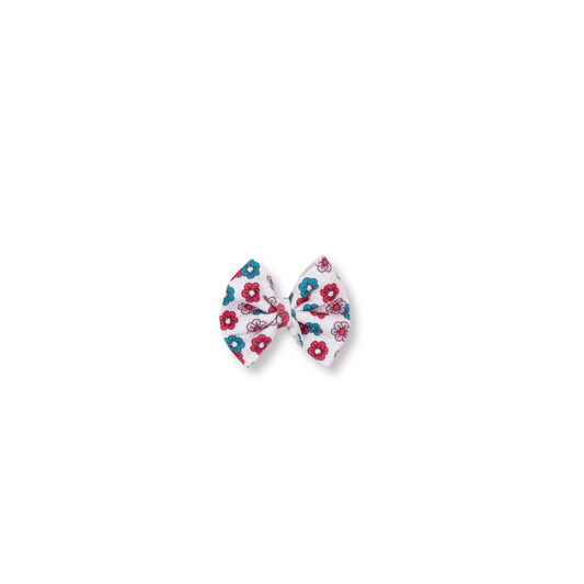 Baby & Toddler Bow | Clip in Hairbow | Handmade Bullet Bow | Small Bow | July 4th Daisies  FINAL SALE