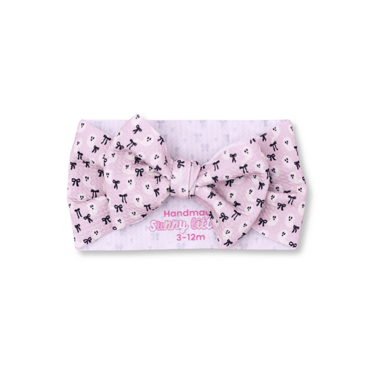 Baby Head Wrap | Handmade Bow | Large Bow | Sizes 0-12m+ | Bullet Polyester | Girly Ghosts | Small Pattern | FINAL SALE