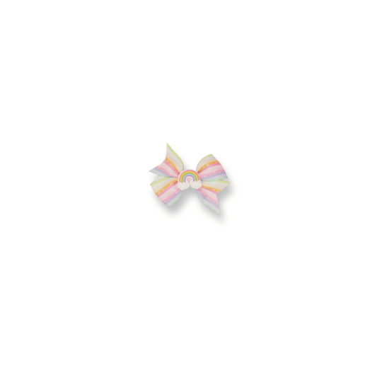 Baby & Toddler Bow | Clip in Hairbow | Mini Bow | Pastel Rainbow | ssclip