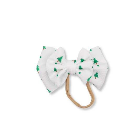 Baby Headband | Handmade | Large Double Bow | Christmas | Oh, Christmas Tree! | FINAL SALE | chsb