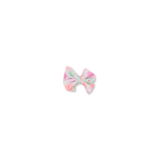 Baby & Toddler Bow | Clip in Hairbow | Handmade Bullet Bow | Small Bow | Spring Daisies | FINAL SALE