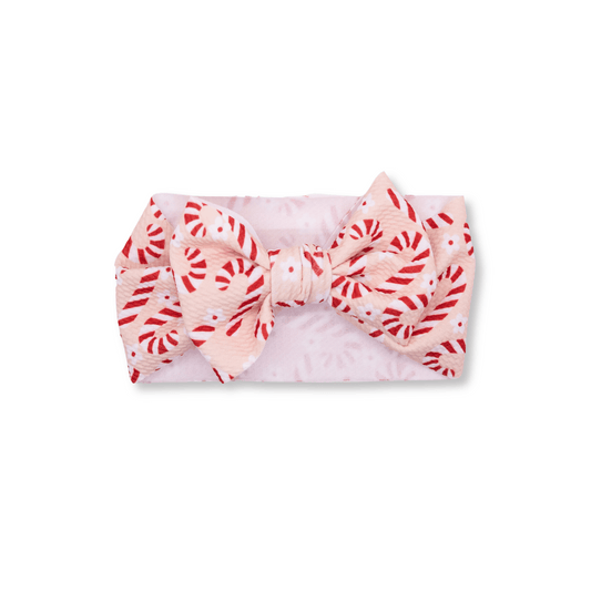 Baby Head Wrap | Handmade Bow | Christmas | Candycane Land | FINAL SALE | chsb