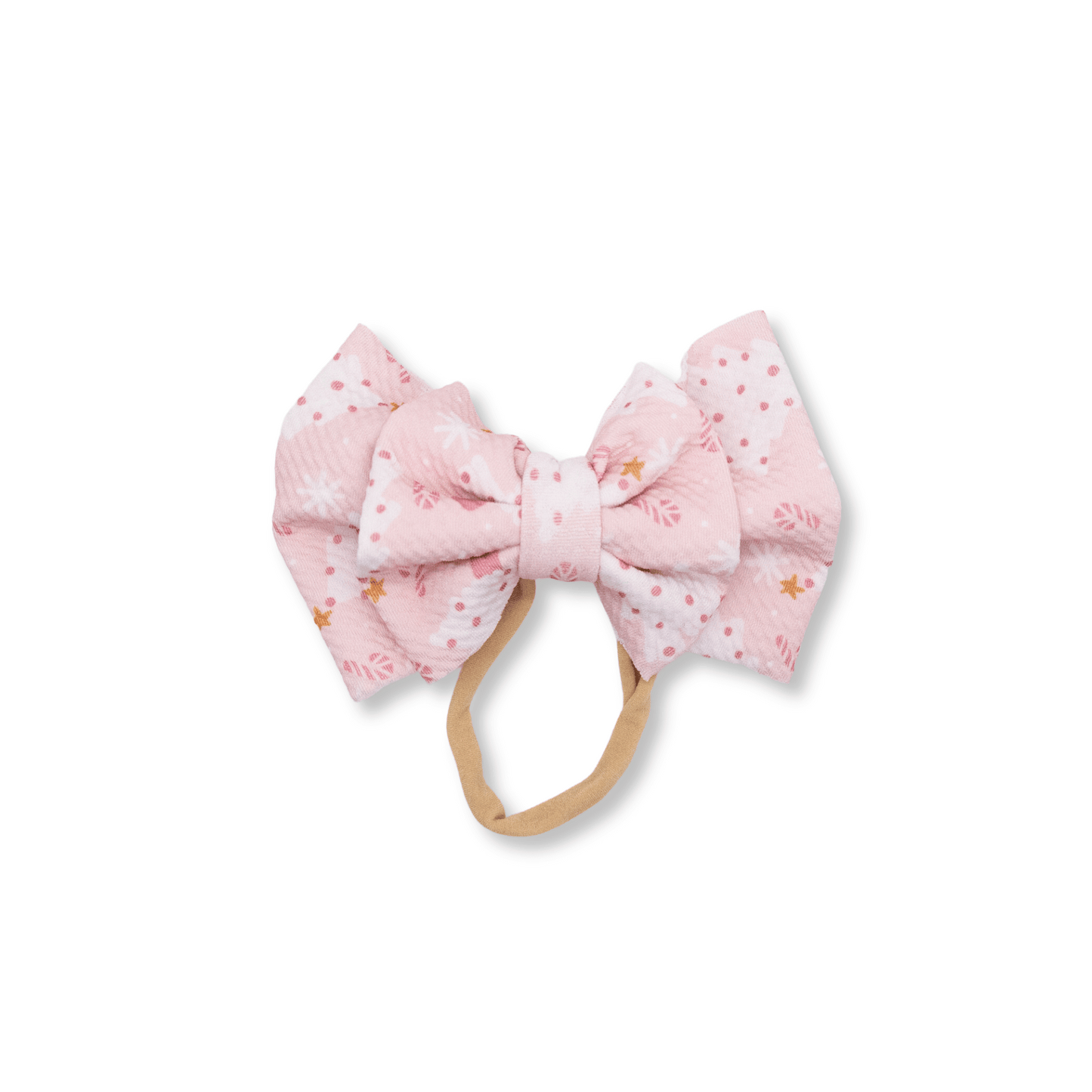 Baby Headband | Handmade | Large Double Bow | Christmas | Pink Wonderland | FINAL SALE