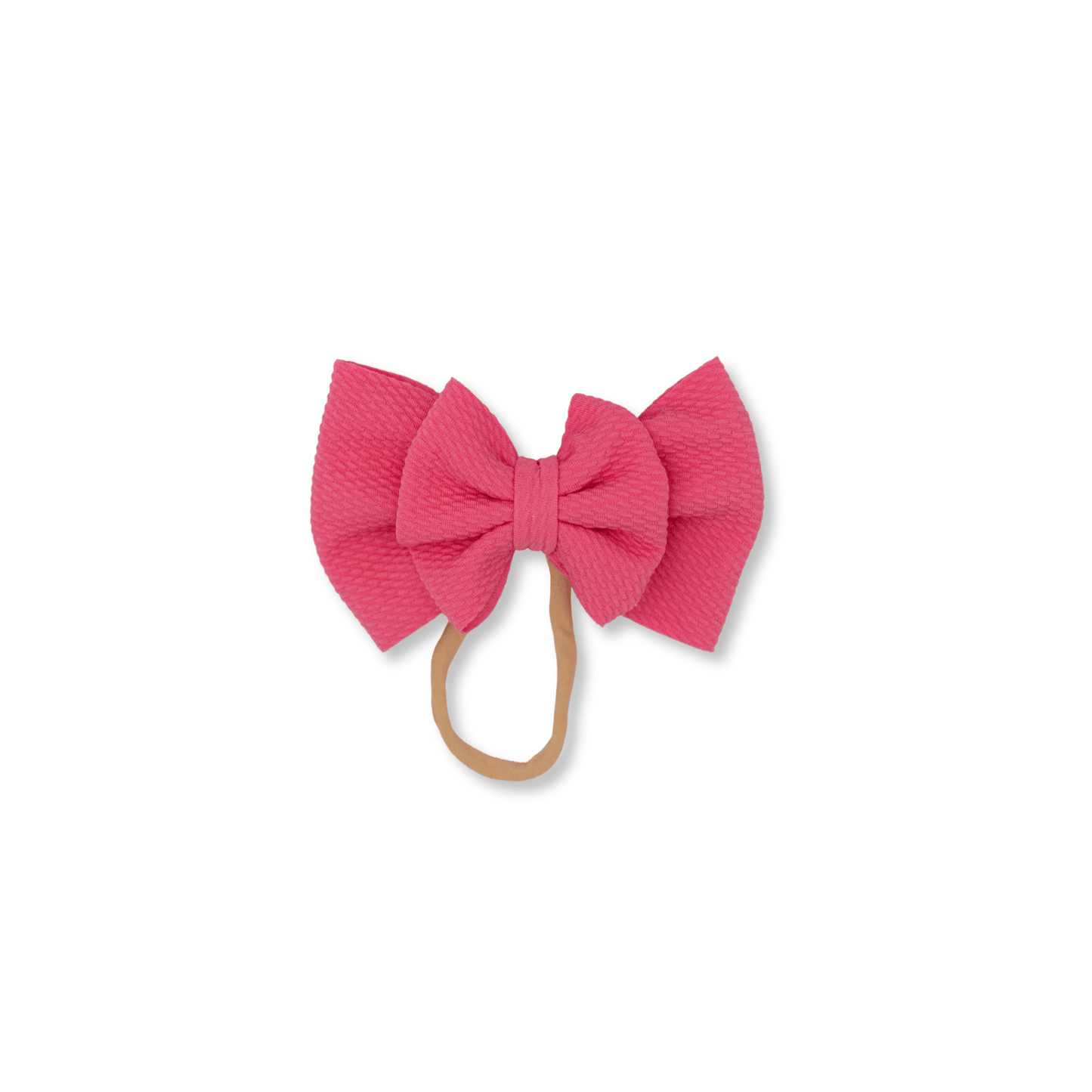 Baby Headband | Handmade | Large Double Bow | Size 0-18m | Fucshia | dbb1
