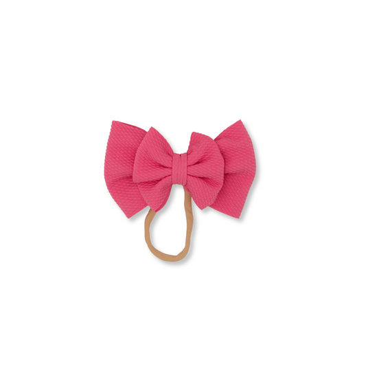 Baby Headband | Handmade | Large Double Bow | Size 0-18m | Hot Pink | FINAL SALE