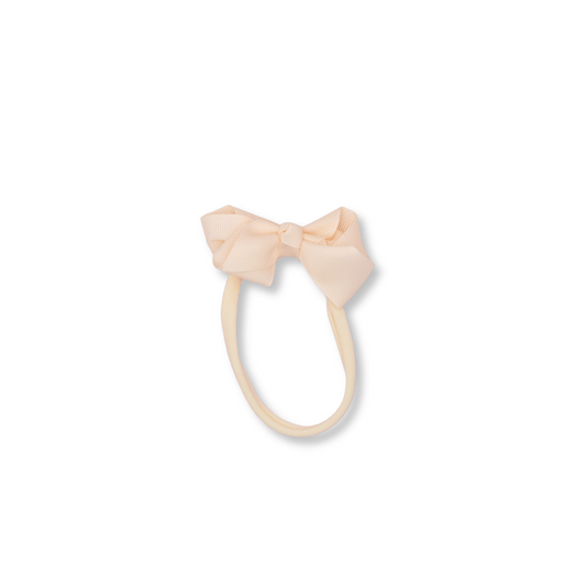 Baby & Toddler Headband | Nylon | Small Bow | Fits 0-24m | Cream | sbb