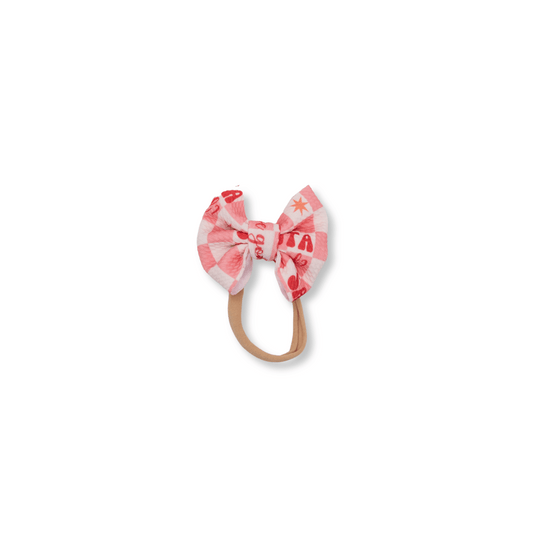 Baby Headband | Small Bow | Christmas | Santa, We Good? | FINAL SALE