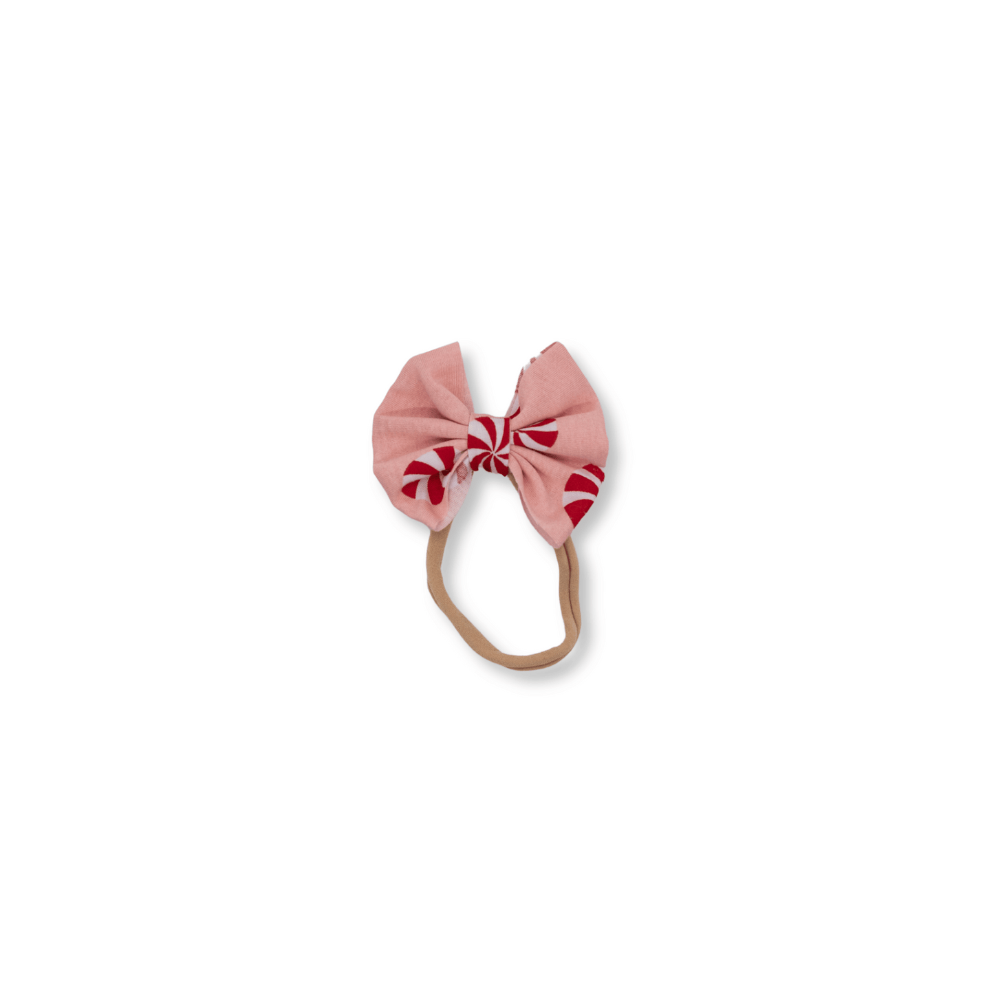 Baby Headband | Small Bow | Christmas | Peppermint Candies | FINAL SALE