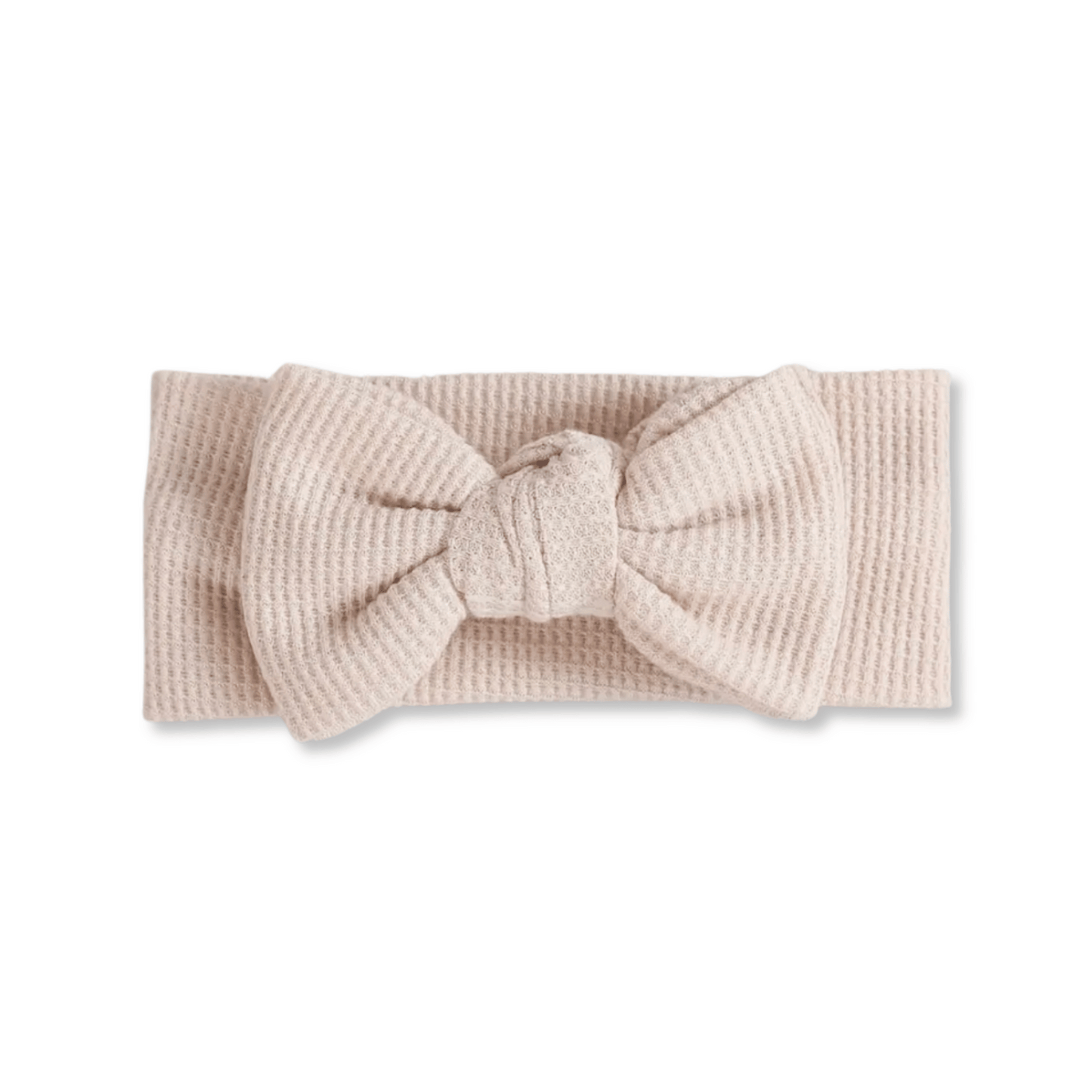 Baby Head Wrap | Large Bow | Cotton Knit | 3-12m+ | Oat | hwb3