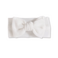 Baby Head Wrap | Large Bow | Cotton Knit | 3-12m+ | White | hwb3