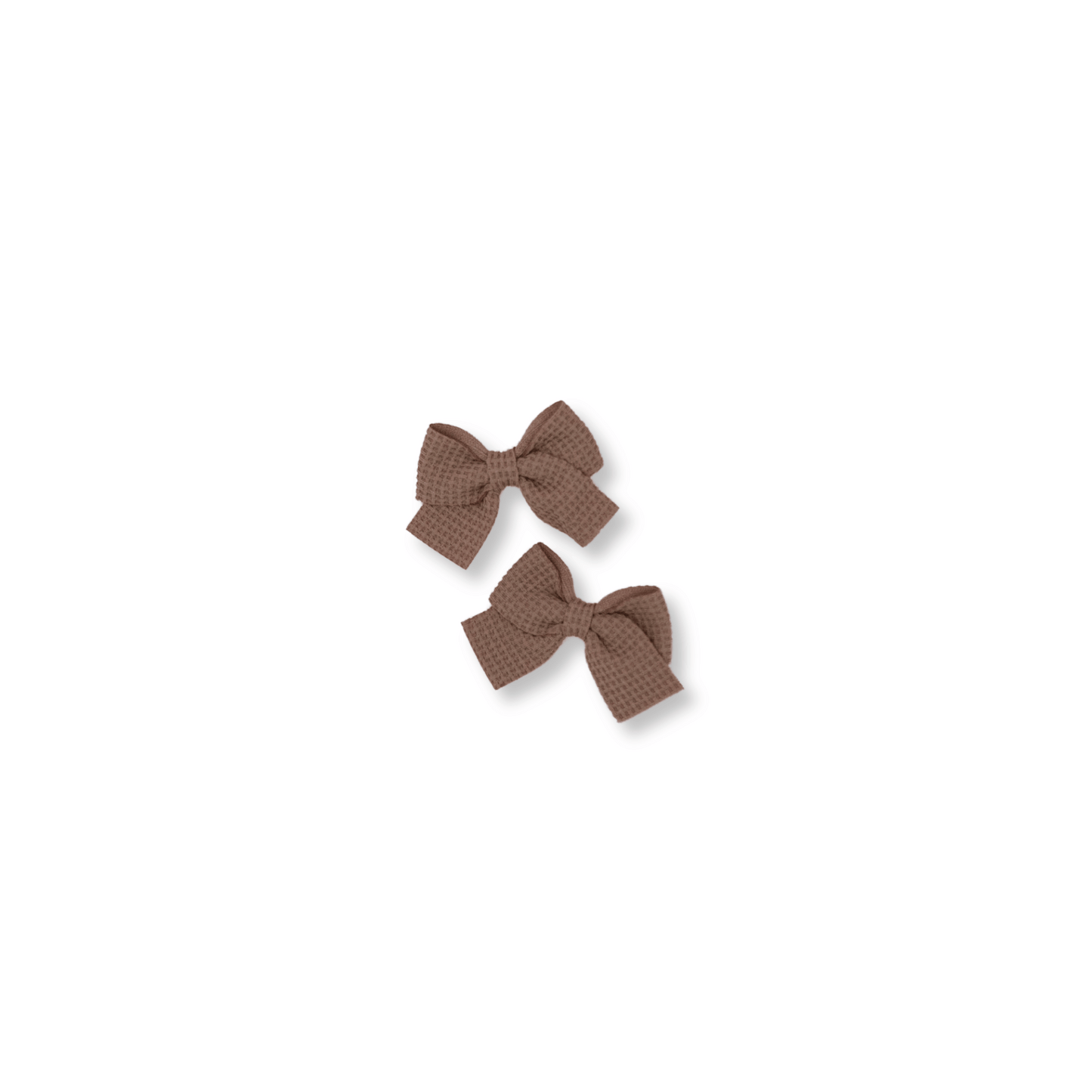 Baby & Toddler Piggy Bows | Set of 2 | Clip in Hairbow | Mini Bow | Mocha | FINAL SALE