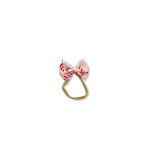 Baby Headband | Handmade | Mini Bow | Christmas | Candycane Land | FINAL SALE