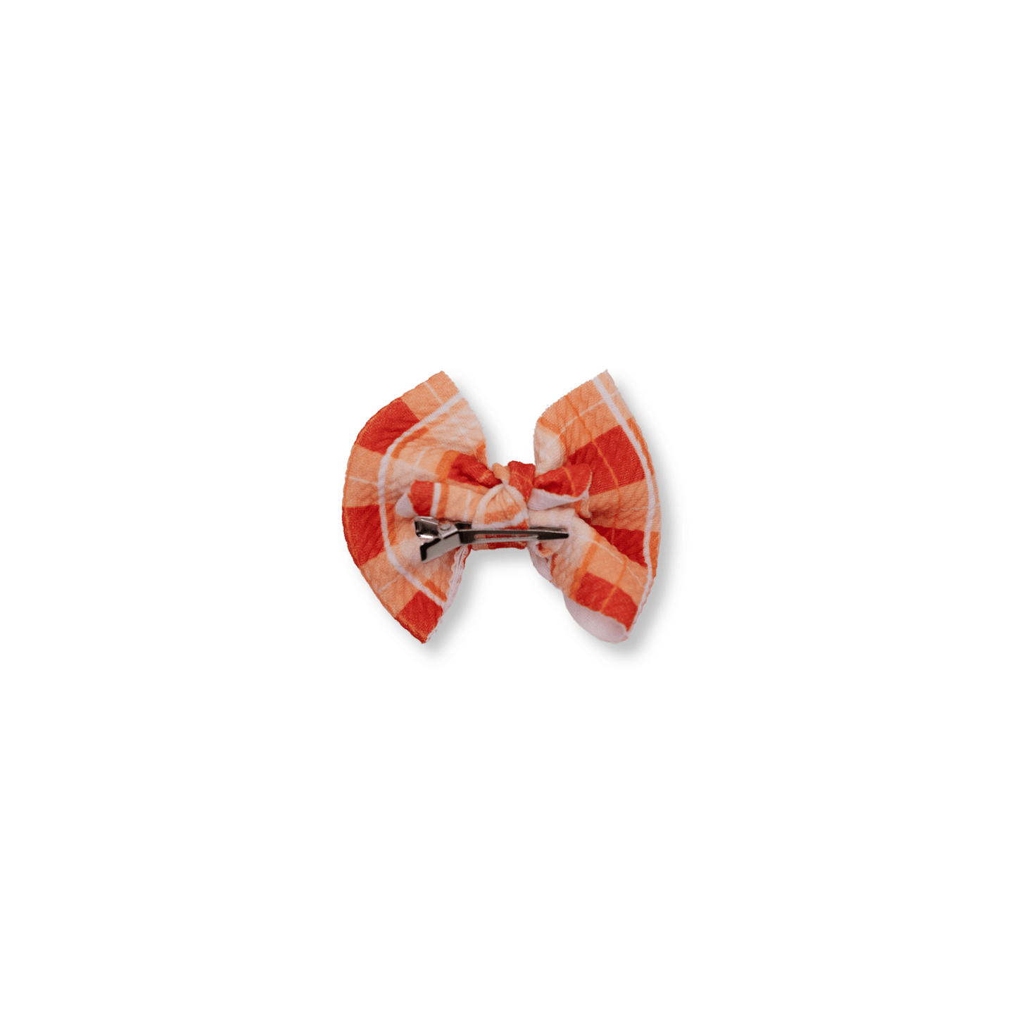 Baby Bow | Clip in Hairbow | Gameday Orange Plaid