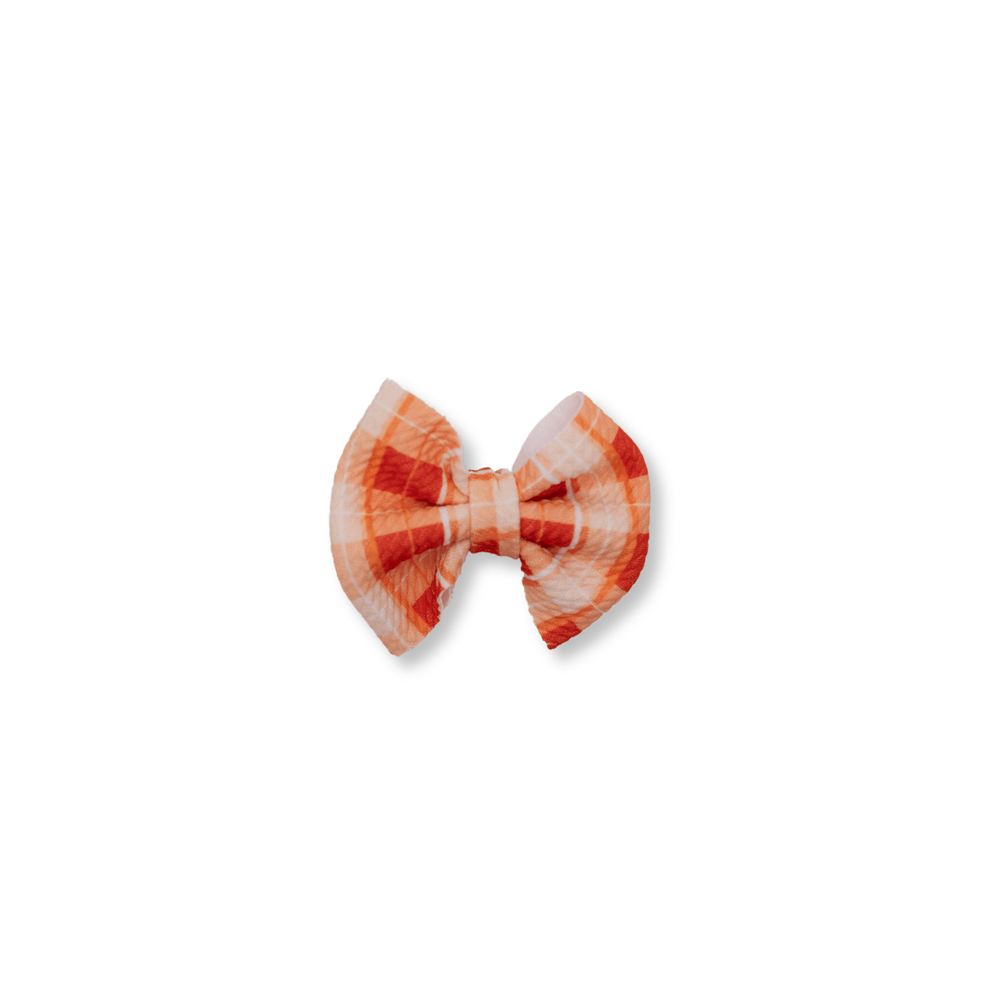 Baby Bow | Clip in Hairbow | Orange Plaid | FINAL SALE | fsb