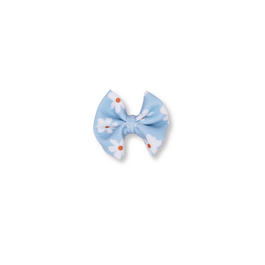 Baby & Toddler Bow | Clip in Hairbow | Handmade | Medium Bow | Blue Daisies | spsb