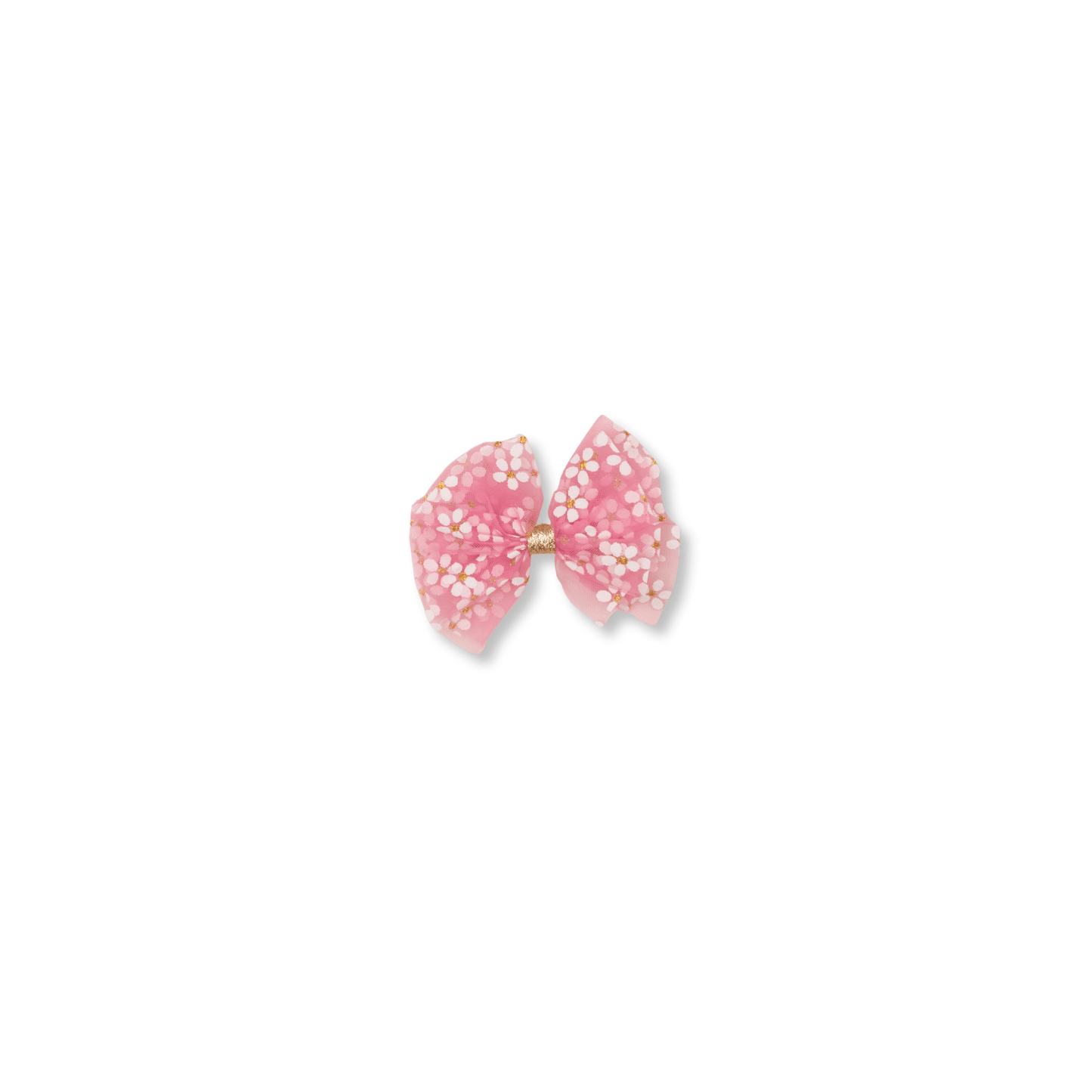 Baby & Toddler Bow | Clip in Hairbow | Tulle Daisies | Small Bow | Hot Pink | FINAL SALE