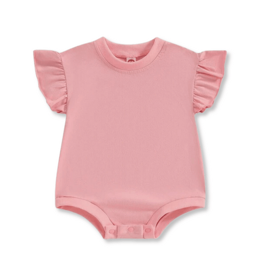Baby Romper | Sizes 0-18m | Pink Ruffle | FINAL SALE