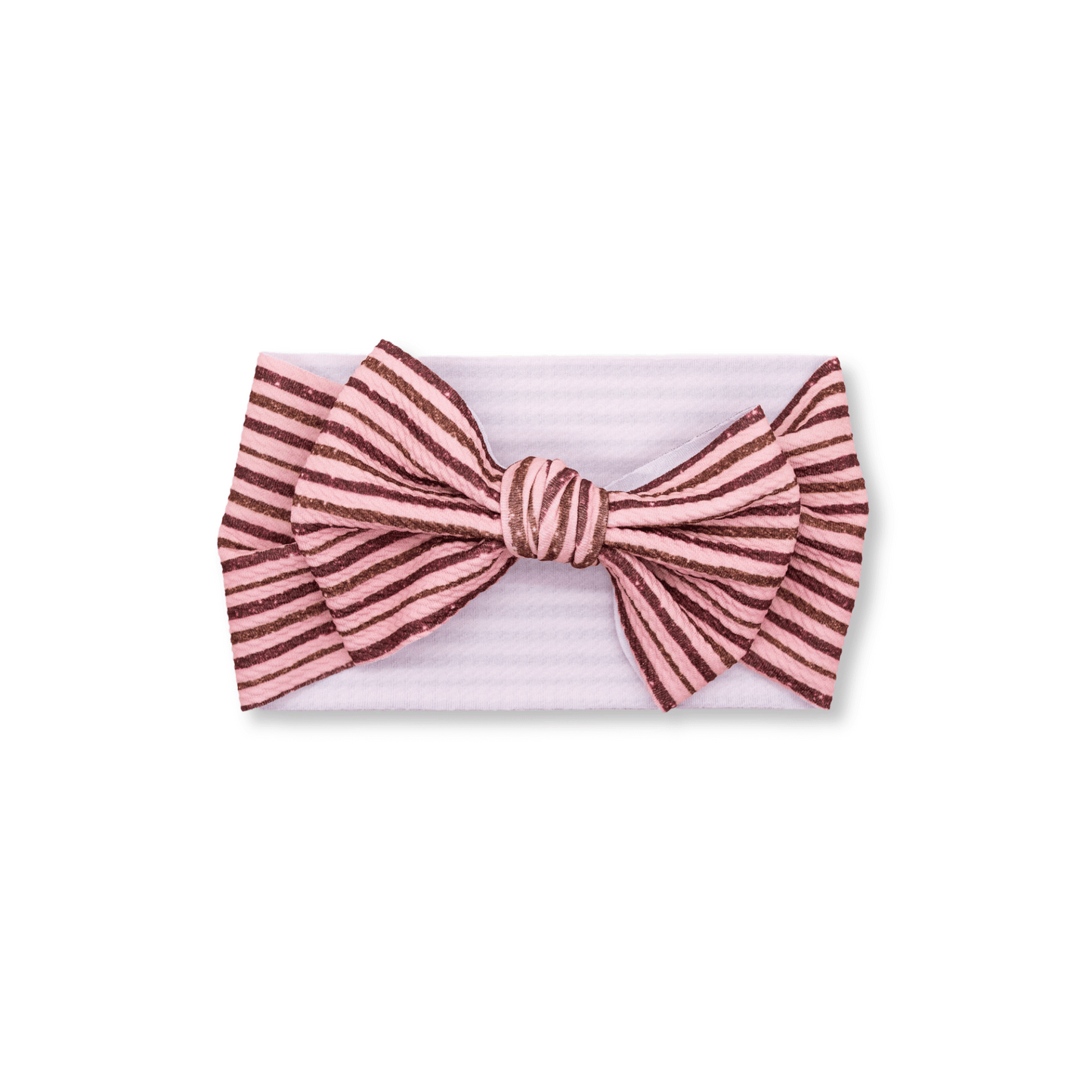 Baby Head Wrap | Handmade Bow | Christmas | Cinnamon Stripes | FINAL SALE