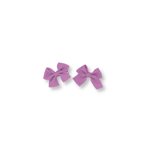Baby & Toddler Piggy Bows | Set of 2 | Clip in Hairbow | Mini Bow | Purple | ssclip