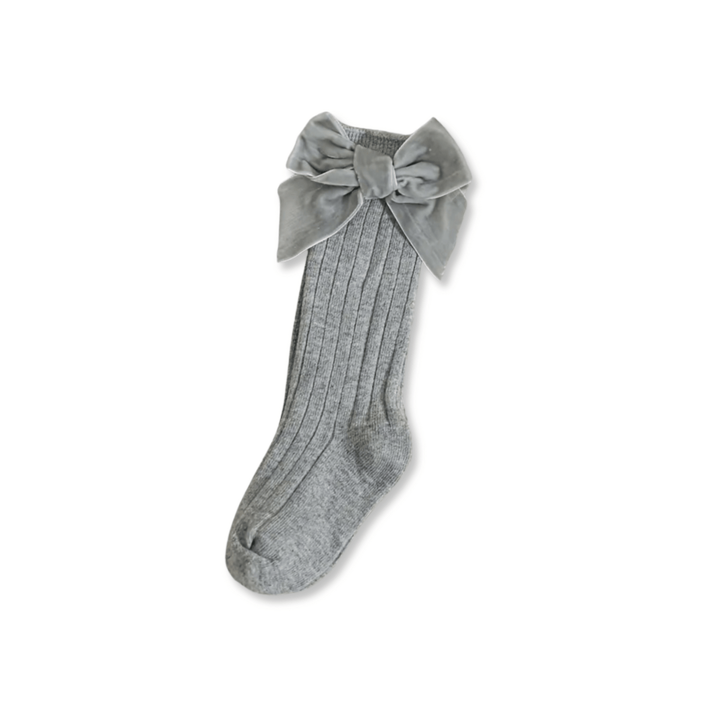 Baby Socks | Knee High | Velvet | Grey | FINAL SALE