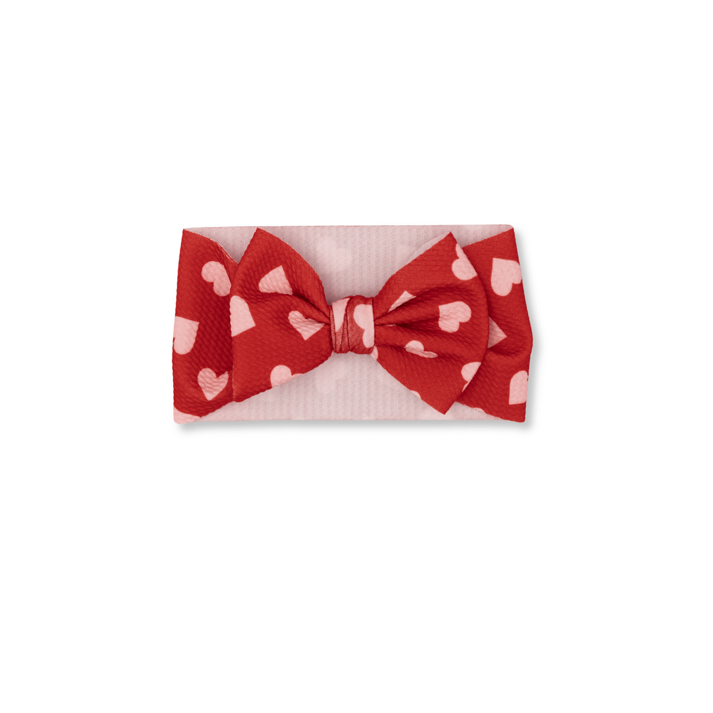 Baby Head Wrap | Handmade Bow | Large Bow | Red Hearts | FINAL SALE | spsb