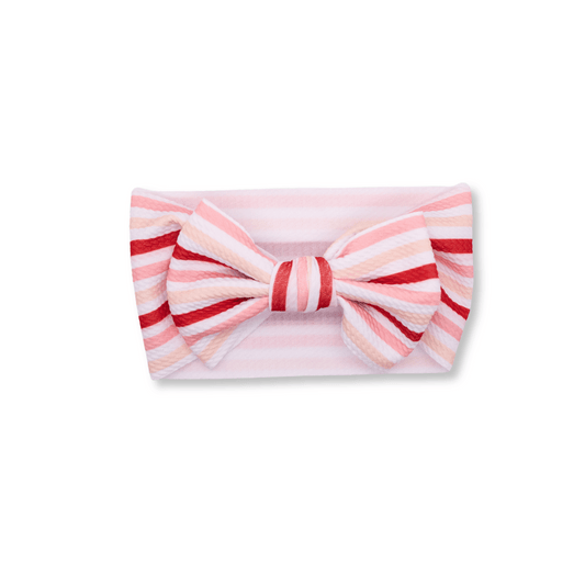 Baby Head Wrap | Handmade Bow | Christmas | Candycane Stripes | FINAL SALE | chsb