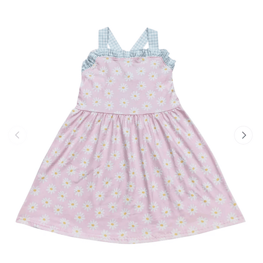 Spring Dress | 12-18m to 6Y | Pink Daisy Gingham