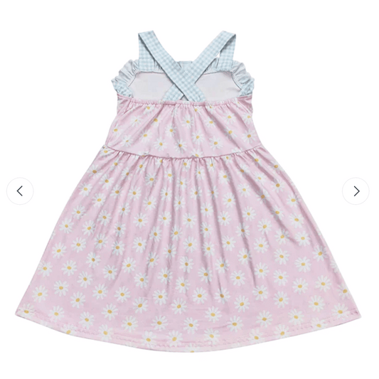 Spring Dress | 12-18m to 6Y | Pink Daisy Gingham