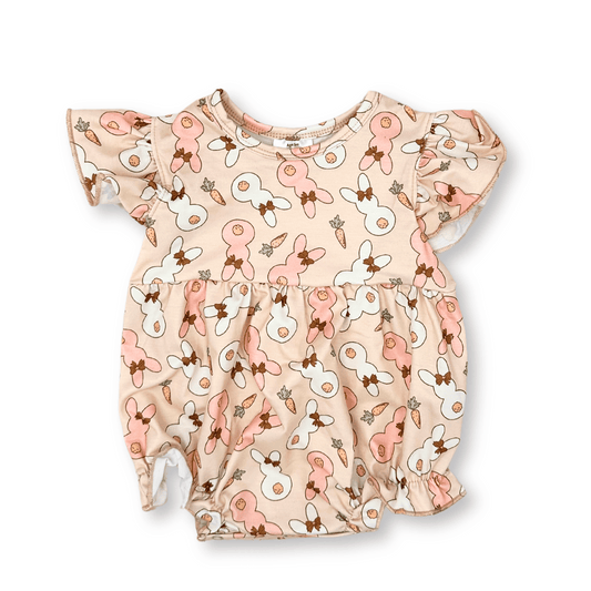 Easter Romper | Sizes 0-3m to 12-18m | Peachy Bunnies | FINAL SALE