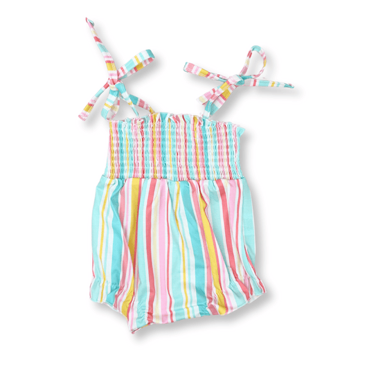 Summer Romper | Sizes 3-6m to 12-18m | Pastel Stripes