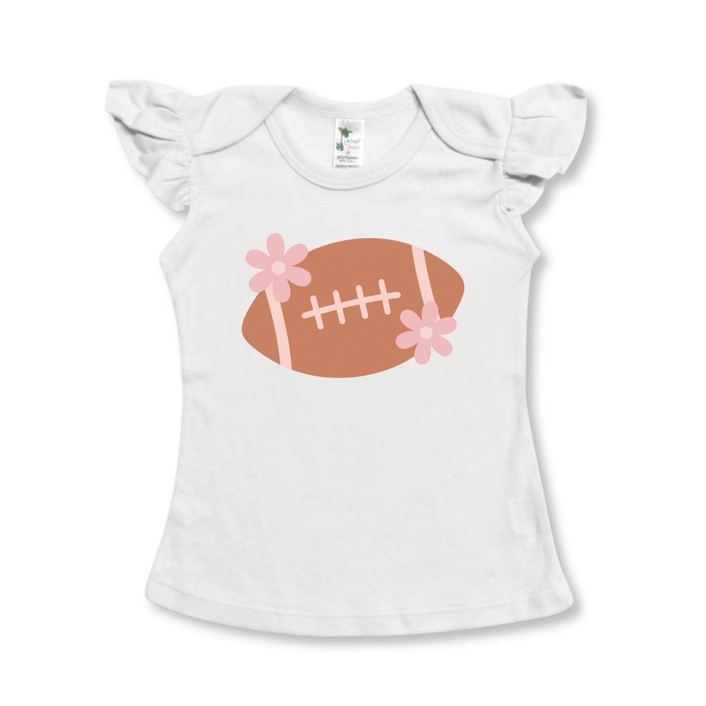 Football Toddler Flutter Tee| Sizes 2T to 5T | Football & Daisies