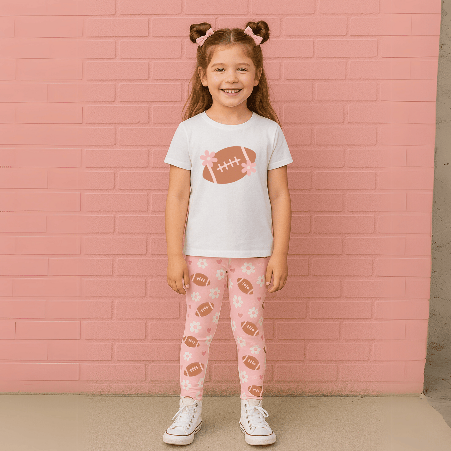 Football Toddler Leggings | Sizes 2T to 4T | Footballs & Daisies