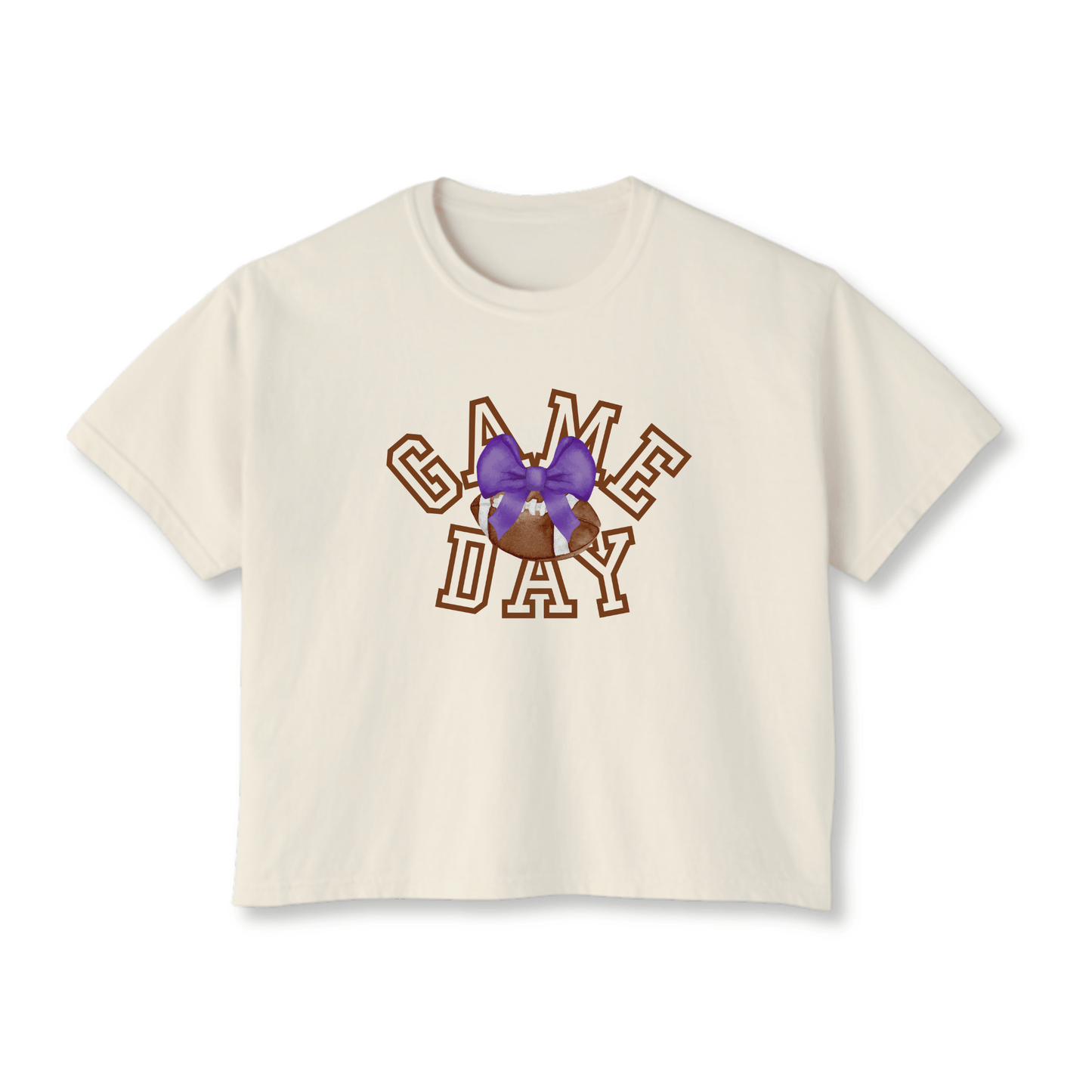 Football Women's Boxy Tee | Team Colors | Game Day Bow