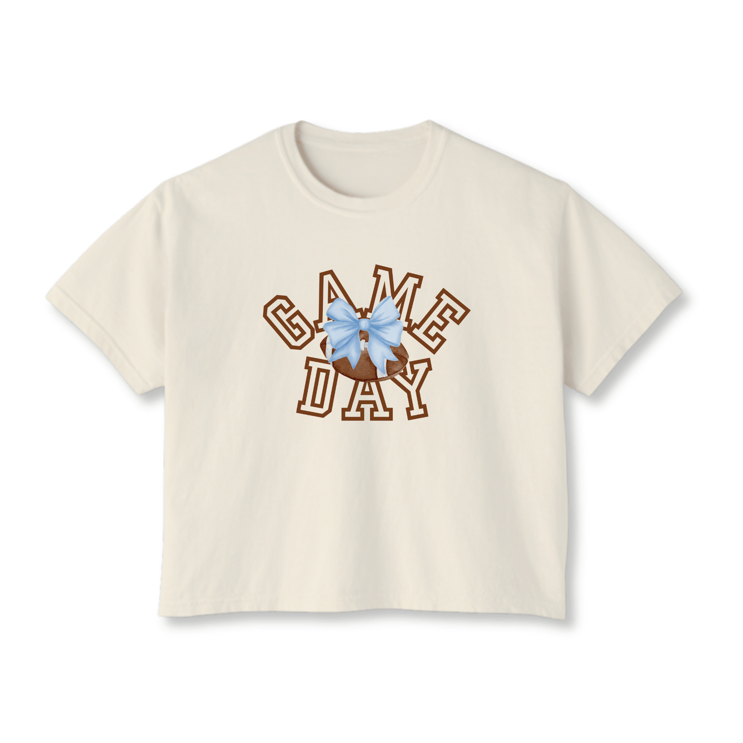 Football Women's Boxy Tee | Team Colors | Game Day Bow