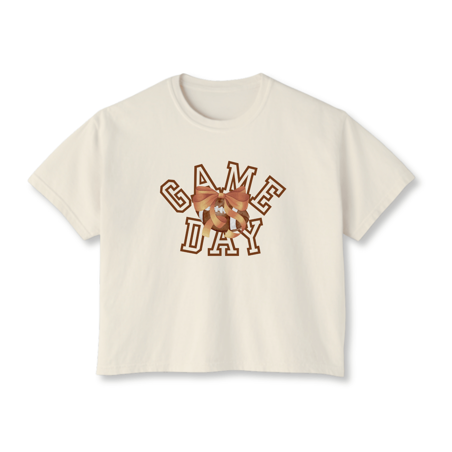 Football Women's Boxy Tee | Team Colors | Game Day Bow