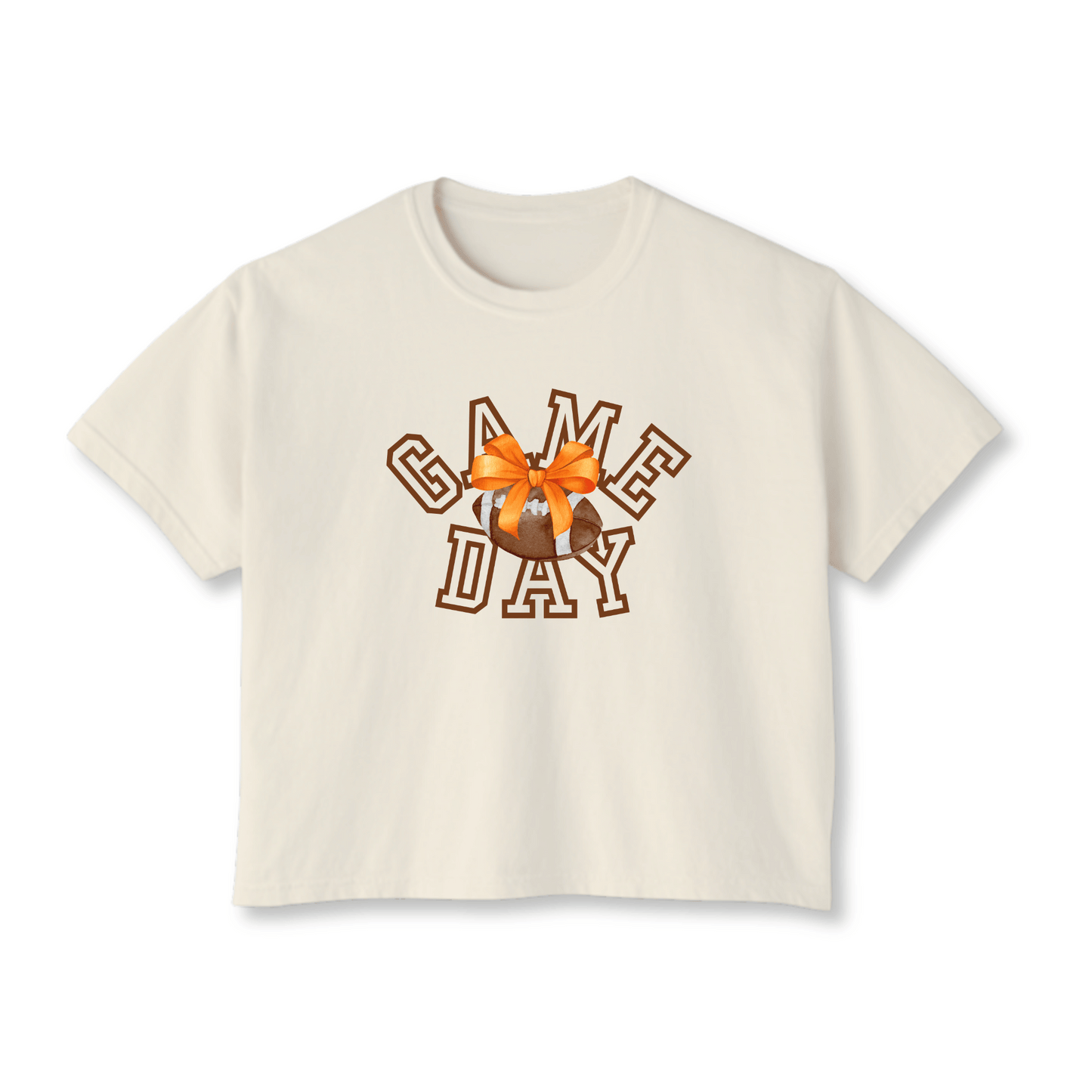 Football Women's Boxy Tee | Team Colors | Game Day Bow