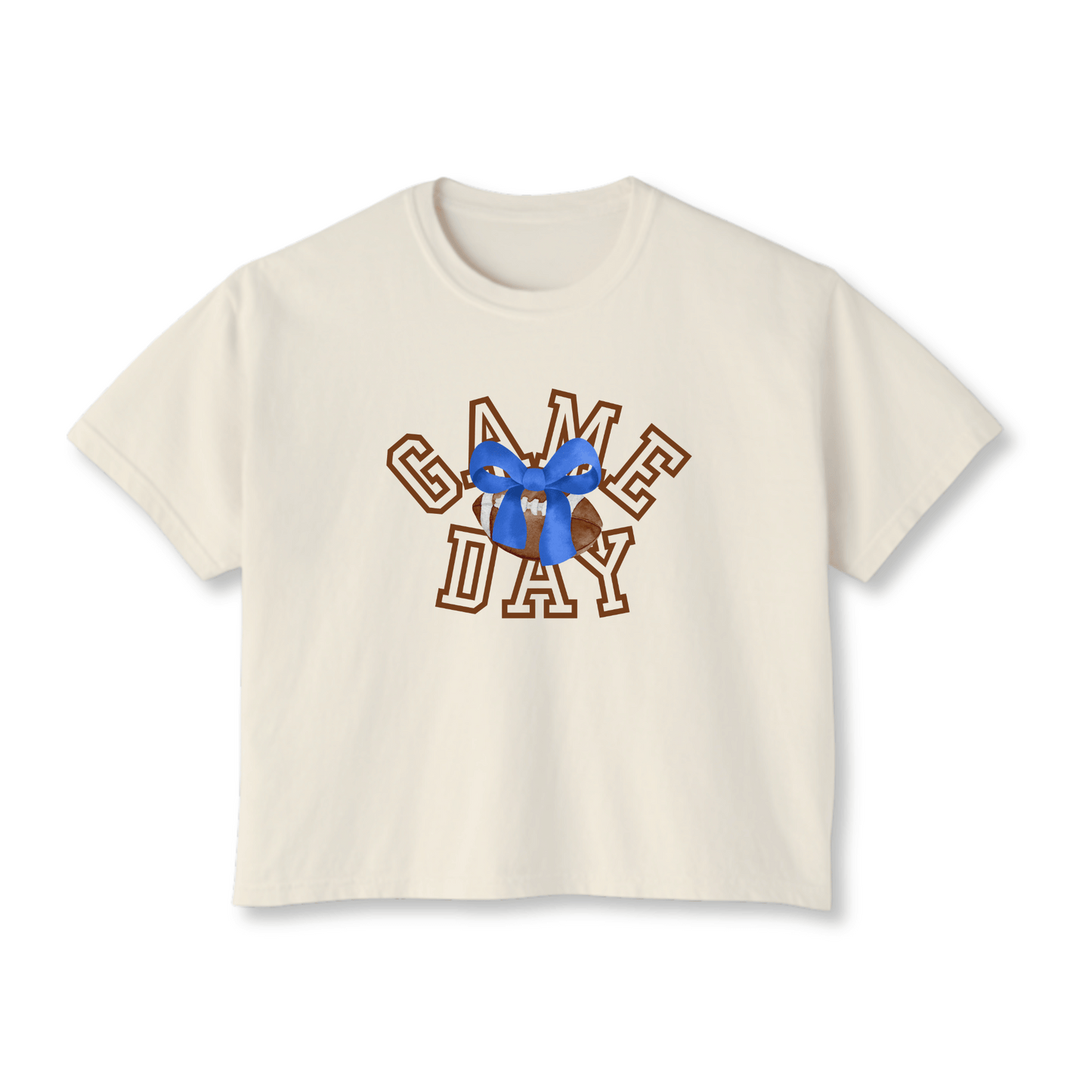 Football Women's Boxy Tee | Team Colors | Game Day Bow