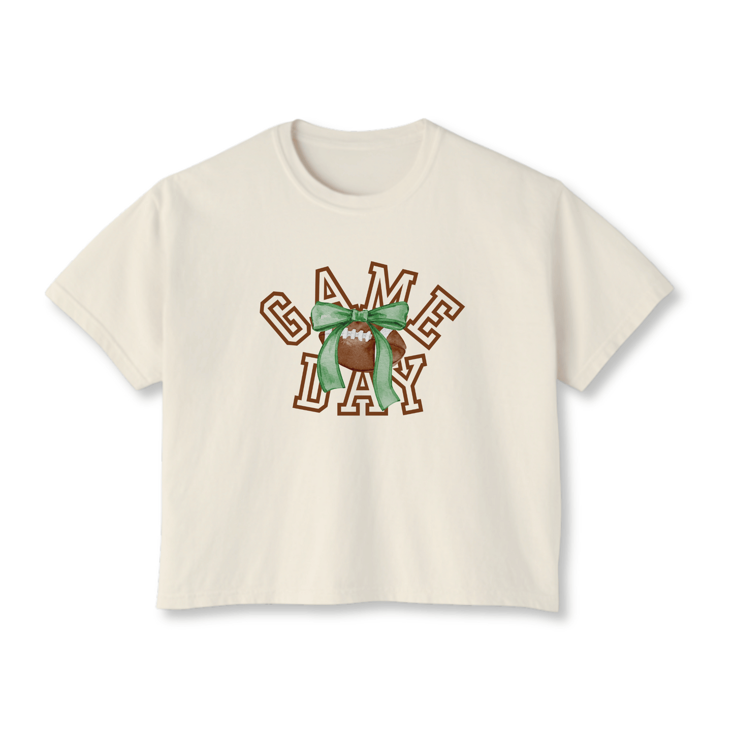 Football Women's Boxy Tee | Team Colors | Game Day Bow