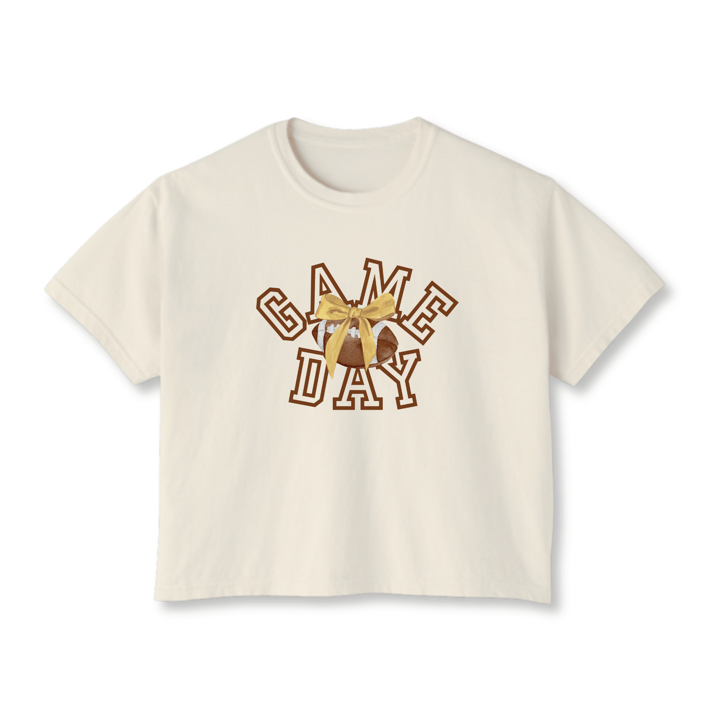 Football Women's Boxy Tee | Team Colors | Game Day Bow