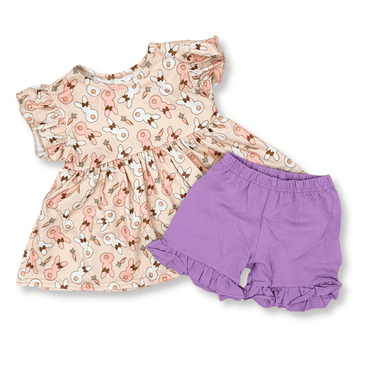 Easter Two-Piece Set | 2T to 6Y | Peachy Bunnies | FINAL SALE