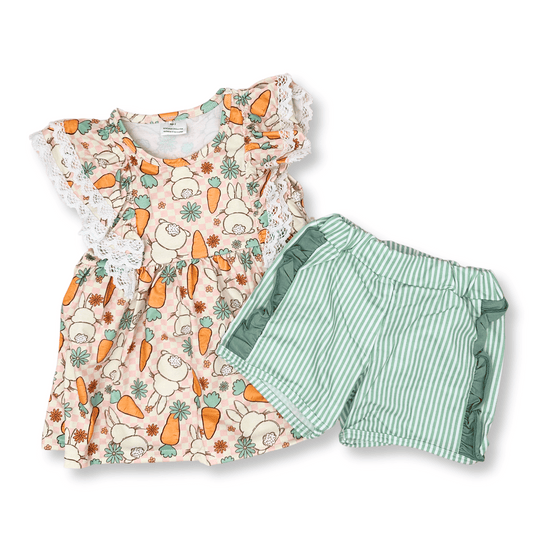 Easter Two-Piece Set | 2T to 4T | Bunny Tails | FINAL SALE
