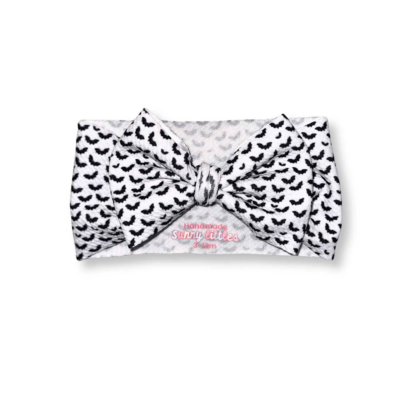 Halloween Baby Head Wrap | Handmade Bow | Large Bow | Sizes 0-12m+ | Bullet Polyester | Bats
