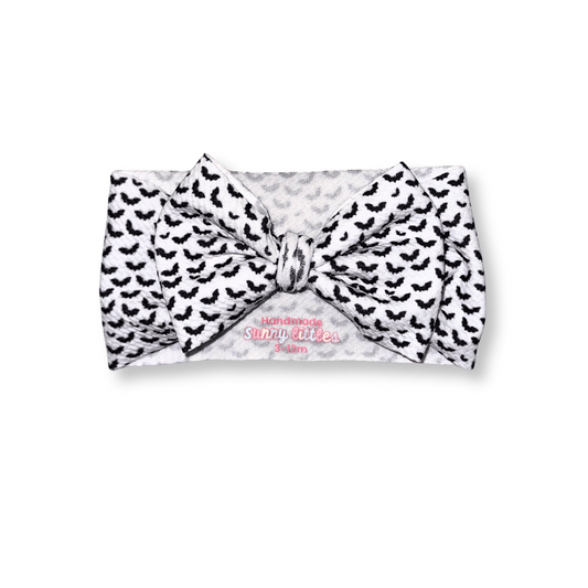 Halloween Baby Head Wrap | Handmade Bow | Large Bow | Sizes 0-12m+ | Bullet Polyester | Bats