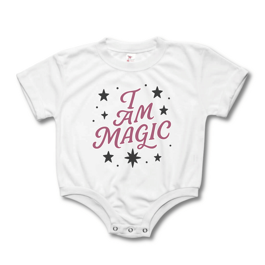 Halloween Baby Bubble Romper | Short Sleeves | Sizes 3-6m to 12-18m | I Am Magic