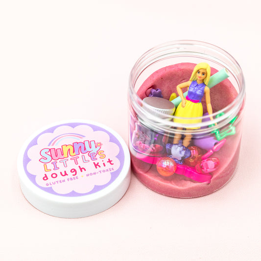 Barbie Play Dough Kit | Sensory Bin Activity | Gluten Free | Non-Toxic | Blonde or Brunette | 6oz Jar