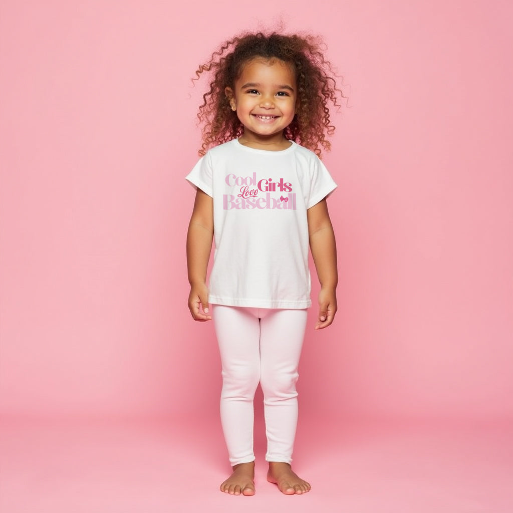 ToddlerT-shirt | Baseball | Short Sleeves | Sizes 2T to 5/6T | Cool Girls Love Baseball