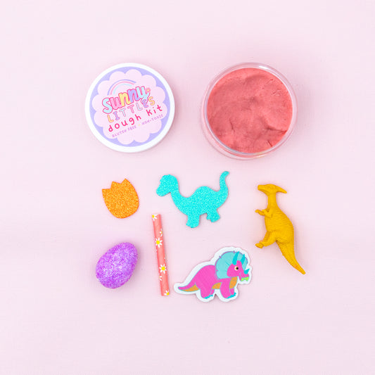 Dino Pastels Play Dough Kit | Sensory Bin Activity | Gluten Free | Non-Toxic | 6oz Jar