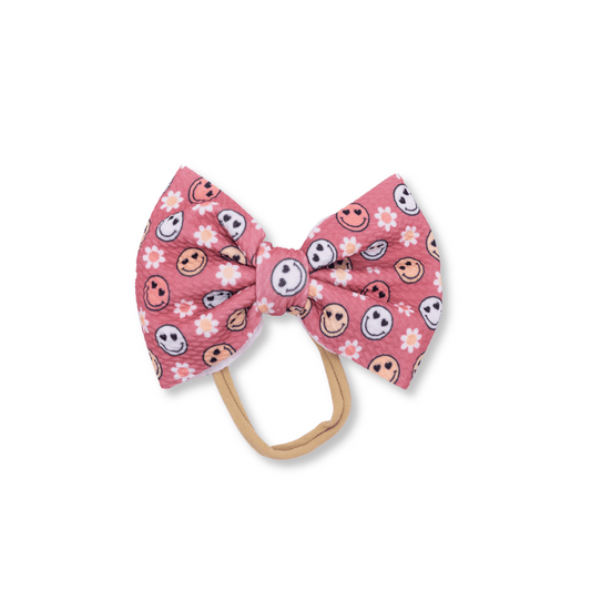 Baby Headband | Big Bow | Daisies & Smiles | FINAL SALE | fsb
